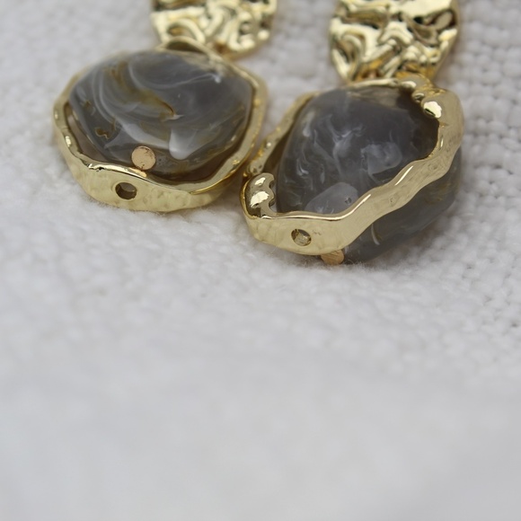 Sterling Silver "Winter" Drop Stone Pendants with Gold Casing - Picture 11 of 13